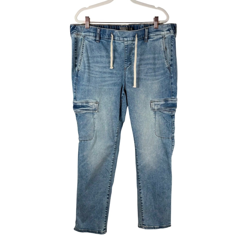 Torrid Weekend Boyfriend Straight Cargo Jeans Blue Super Soft Drawstring 1R